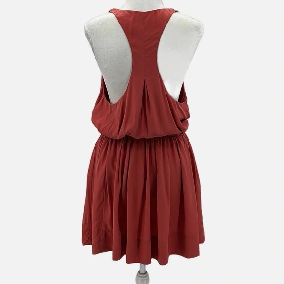 Ever (Red Tiger Trading) 100% Silk Racerback Tank Dress in Salmon - Size Small - Picture 3 of 8